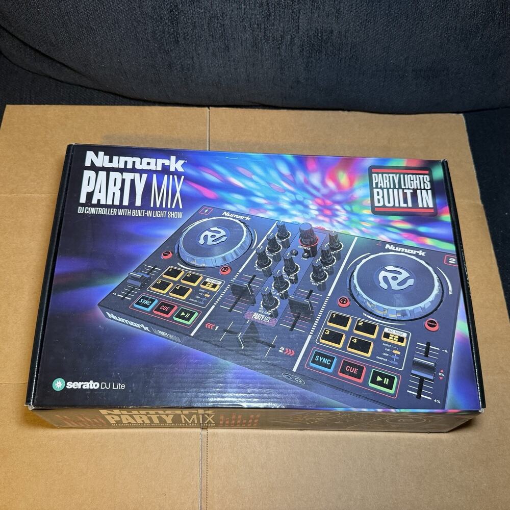 Numark Party Mix 2-Deck DJ Controller w/ Light Show, Serato DJ Lite, USB